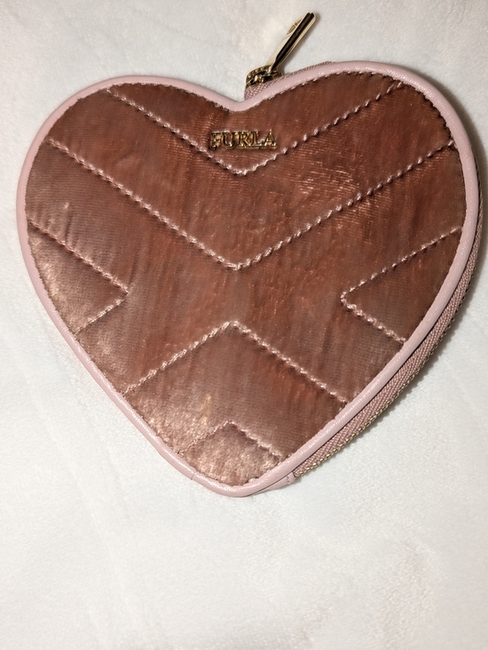 Furla Handbags - Furla Fortuna Small Coin Case with Pink Trim Good Condition